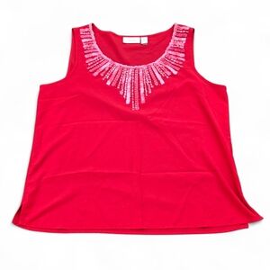 Chico's Red Tank Top with Pink Accents